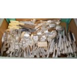 A selection of loose silver plated cutlery