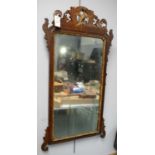 George III style mahogany fret carved mirror