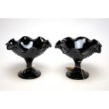 Pair of 19th Century black pressed glass sweetmeat dishes