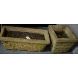 Two stone composite garden planters