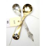 Two Danish silver spoons by Georg Jensen.