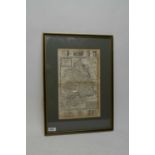 A framed map of Northumberland