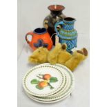 Selection of studio pottery and other items