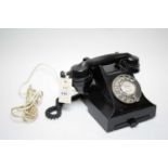 Vintage black bakelite telephone