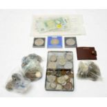 Selection of British coins and banknotes
