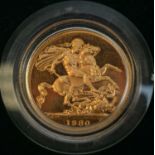 A 1980 gold sovereign.