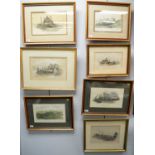 A series of seven etchings of collieries by Thomas Hair.