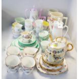 Selection of coffee ware including Queen Anne, Aynsley and others