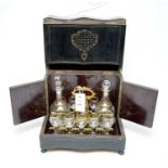 19th century inlaid ebonised decanter box