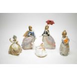 A Royal Doulton figure and four Lladro figures