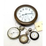 Antique fob/pocket watches and a car clock.