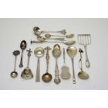 A selection of British and continental silver spoons.