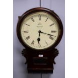 Late 19th Century mahogany drop dial wall clock