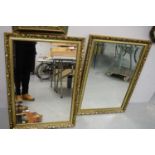 Pair of gilt framed rectangular wall mirrors