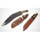 Early 20th century Indian kukri, and two other knives