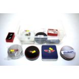 Selection of automobile coasters, keyrings and cufflinks
