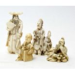 Four Japanese ivory netsuke