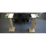 20th century twin pillar hall table