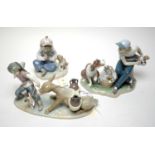 Three Lladro figure groups