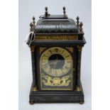 19th century ebonised and gilt metal mounted bracket clock