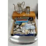 Silver plated wares including cutlery and other items