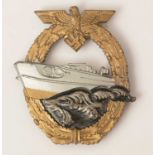 WWII Kriegsmarine E Boat war badge, 2nd pattern
