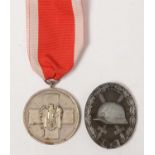 WWII German Social Welfare medal and a Wound badge