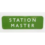 A British Railways (BR) Southern enamelled Station Master sign,