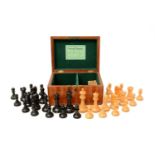 An early 20th Century cased Jacques Staunton chess set,