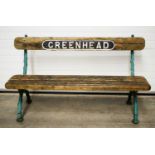 An early 20th Century railway platform bench