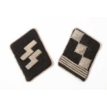 WWII SS Collar tabs for Hauptsturmführer