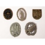 Five WWII and later German badges