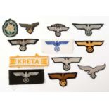 Collection of WWII German cloth insignia