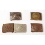Collection of WWII and later German Heer belt buckles