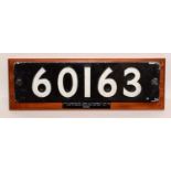 Carriage number plate from 60163