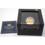 A Sapphire Jubilee gold £10 proof 5oz coin,