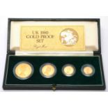 1980 four coin gold proof sovereign set