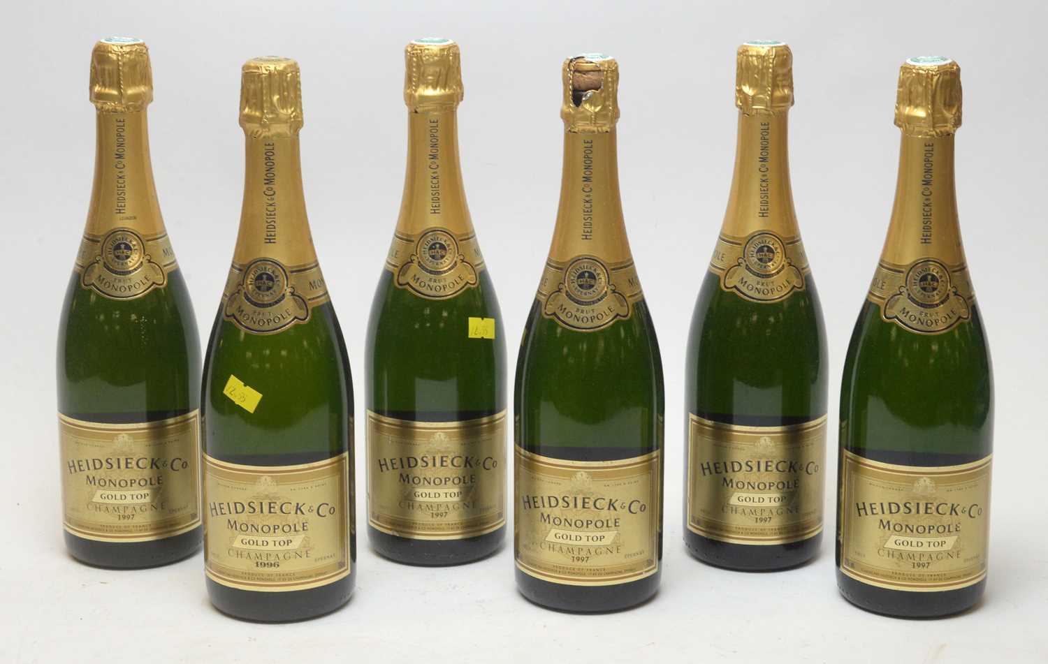 Champagne Heidsieck & Co Monopole Gold Top 1997(x5) and 1996(1)