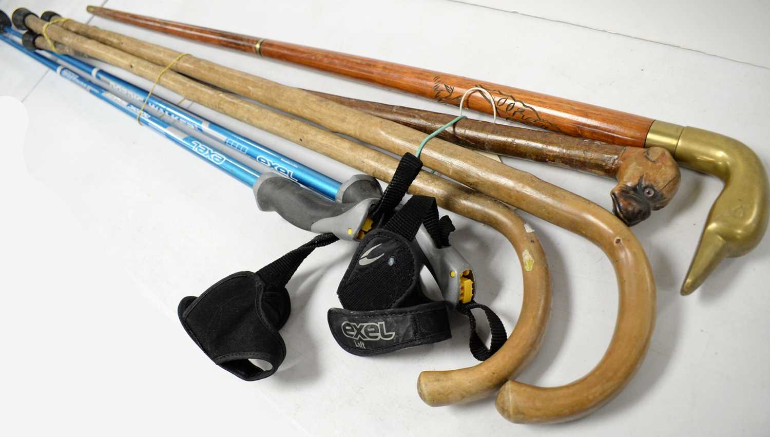 Selection of walking sticks and poles - Image 2 of 2