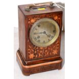 A 19th Century French rosewood marquetry inlaid mantel clock.