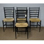 A set of four dining chairs in the manner of Gio Ponti.
