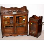 An early 20th Century mahogany pipe cabinet and another