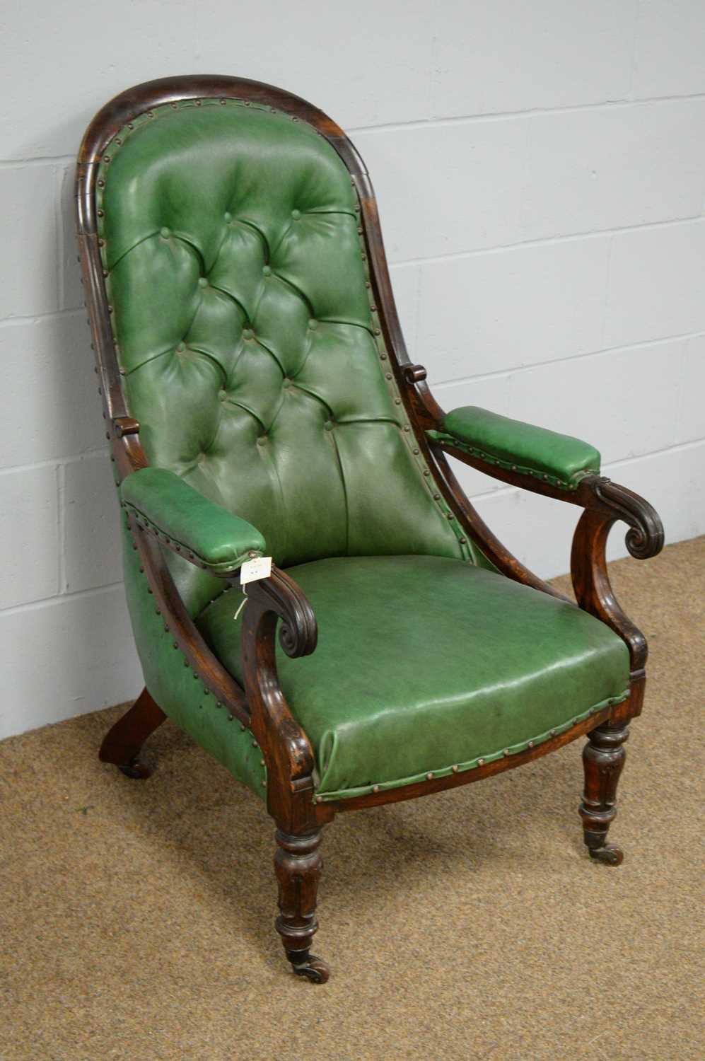 A late Victorian rosewood nursing chair. - Image 2 of 2