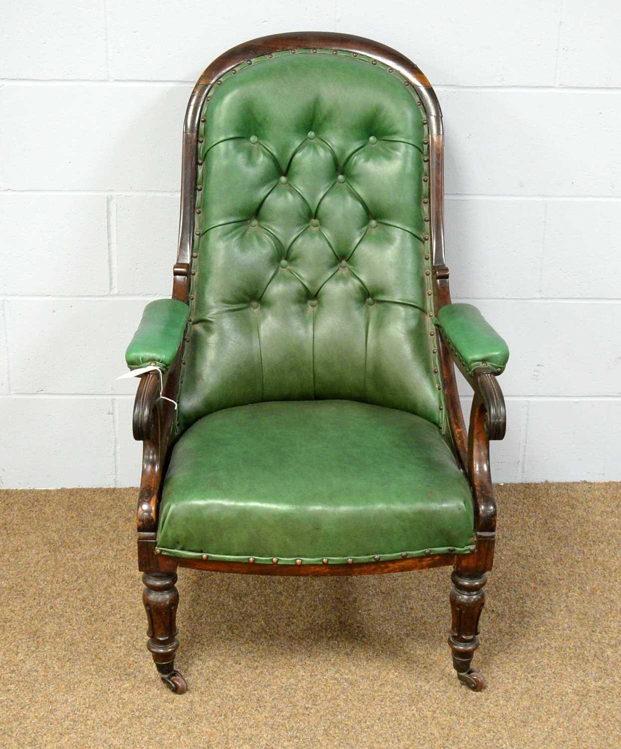 A late Victorian rosewood nursing chair.