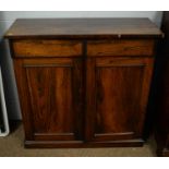 A Victorian rosewood side cabinet.