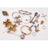 Antique and later, white metal and costume jewellery.