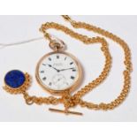 A 9ct gold cased and open-faced pocket watch.