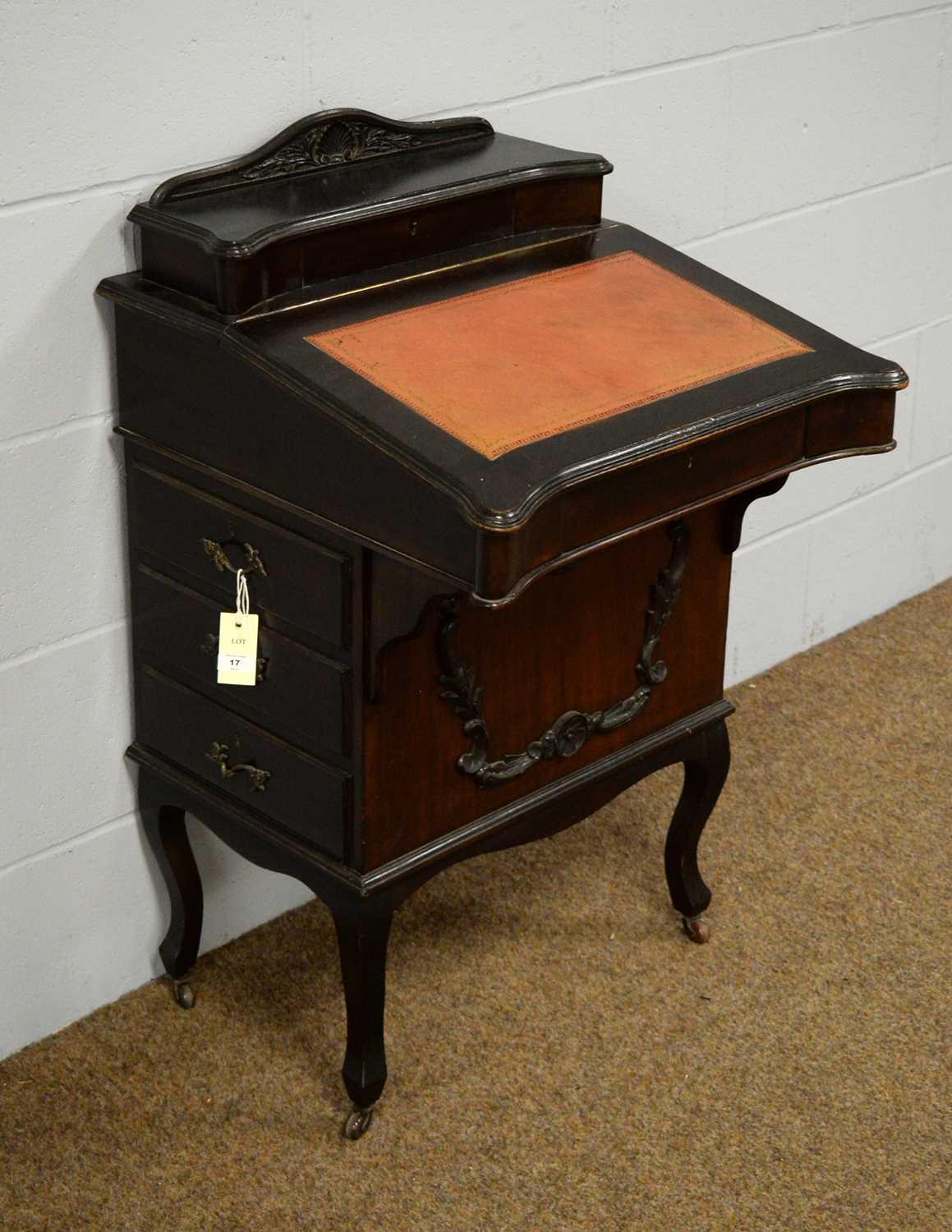 An Edwardian stained mahogany Davenport. - Image 2 of 2