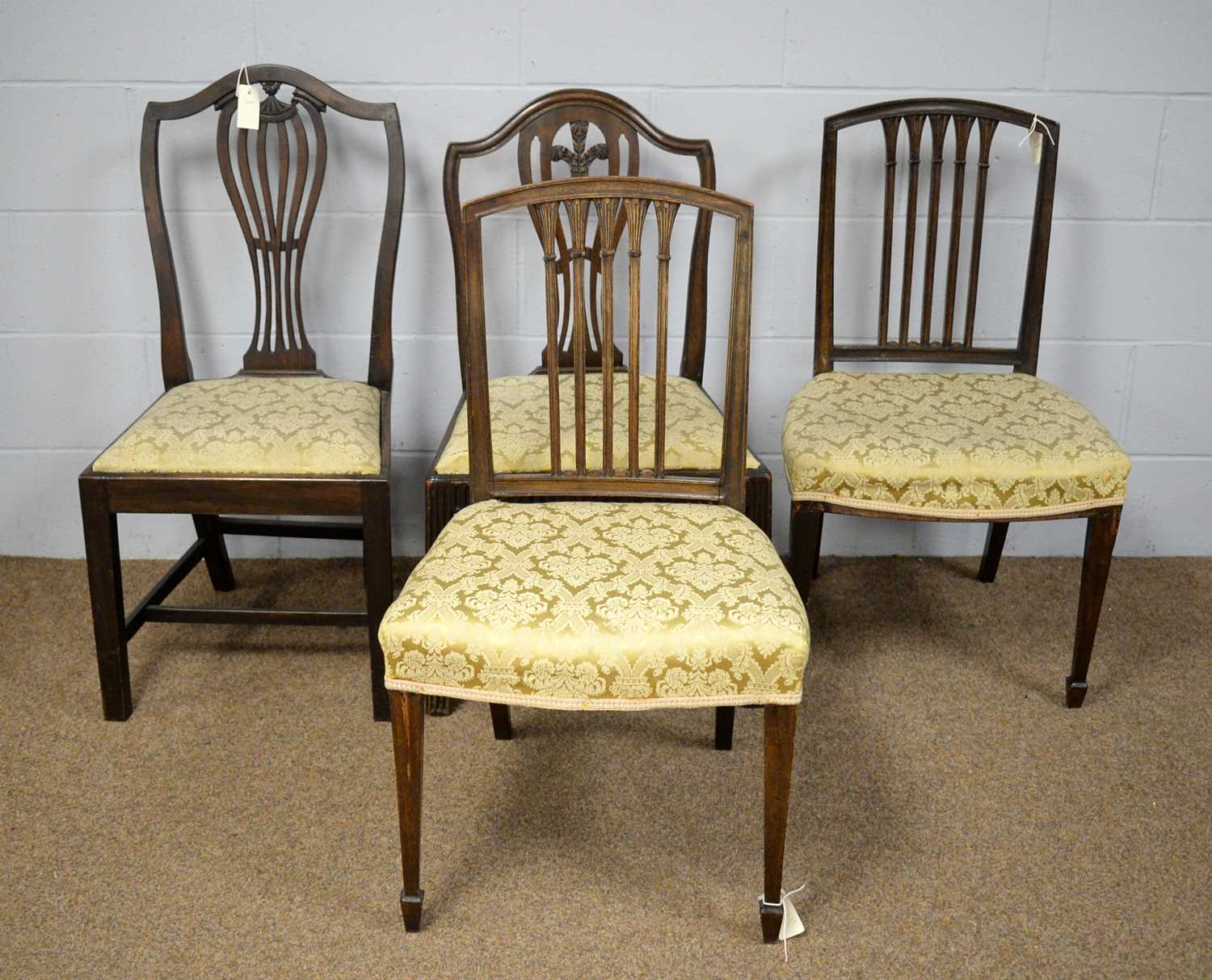 Four dining chairs.