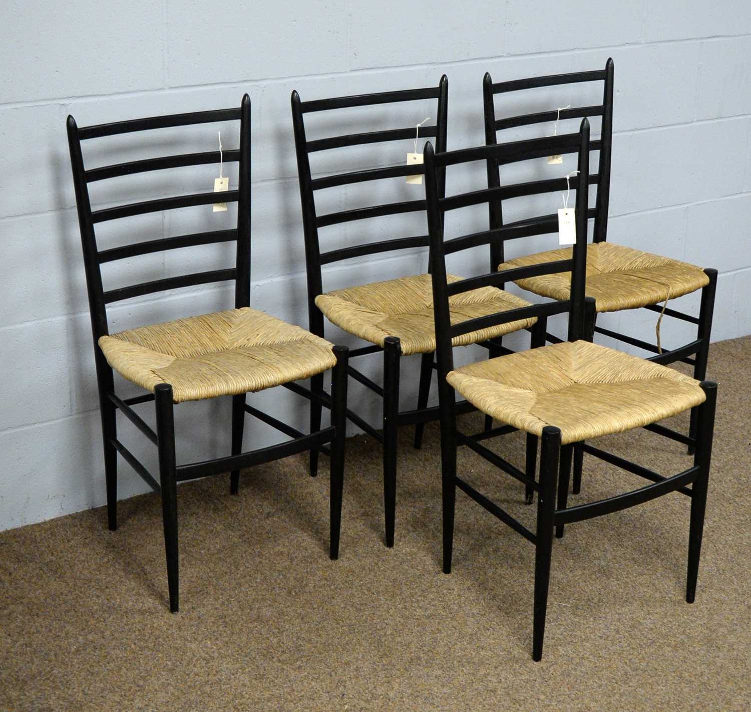 A set of four dining chairs in the manner of Gio Ponti. - Image 2 of 2